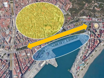 Fig. 3. Efecto barrera generado por el vial litoral entre el Centro Histórico y el Puerto